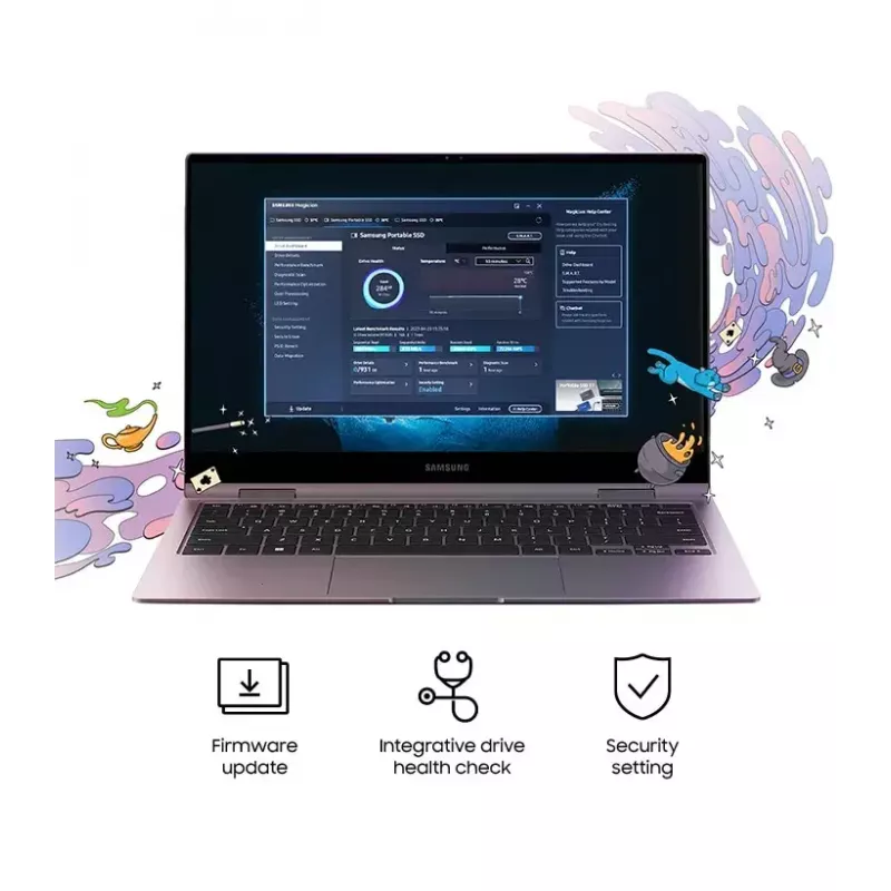 Ulkoinen SSD Samsung T7 Portable 2TB USB Type-C 3.2 Gen 2 sininen (NVMe, 1050/1000 MB/s)