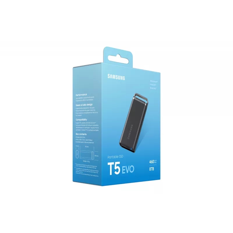 Samsung MU-PH8T0S 8 TB 3.2 Gen 1 (3.1 Gen 1) musta
