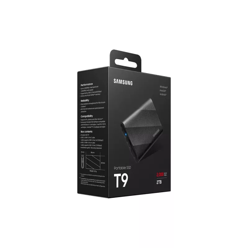 Samsung MU-PG2T0B 2 TB USB Type-C USB 3.2 Gen 2x2 musta