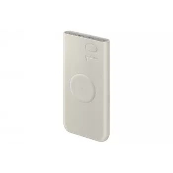 Powerbank Samsung EB-U2510XUEGEU 10000 mAh, PD 3.0 25W, USB-C tulo ja lähtö, langaton lataus, 3 laitteen lähtö, beige