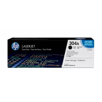 HP 304A 2 kpl:n pakkaus mustia alkuperäisiä LaserJet-värikasetteja