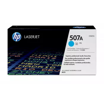 HP 507A syaani alkuperäinen LaserJet -värikasetti, 6 000 sivua, syaani, 1 kpl