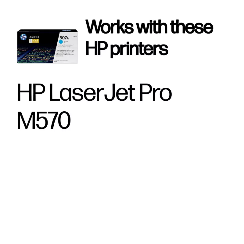 HP 507A syaani alkuperäinen LaserJet -värikasetti, 6 000 sivua, syaani, 1 kpl