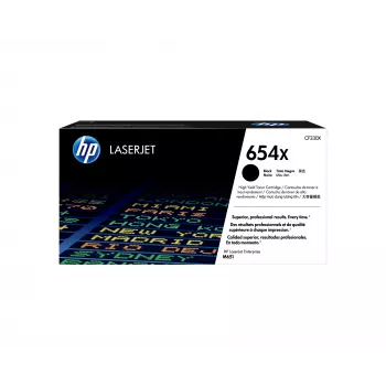 HP 654X suurikapasiteettinen musta alkuperäinen LaserJet -värikasetti