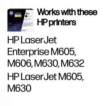 HP 81X suurikapasiteettinen musta alkuperäinen LaserJet -värikasetti, 25 000 sivua, musta, 1 kpl