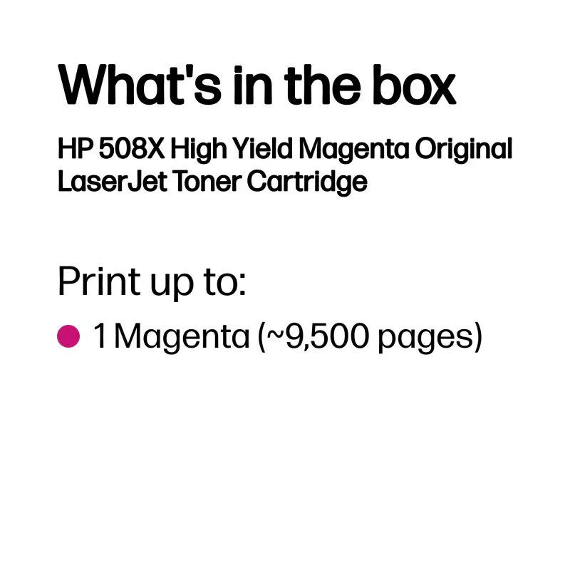 HP 508X High Yield magenta alkuperäinen LaserJet-värikasetti