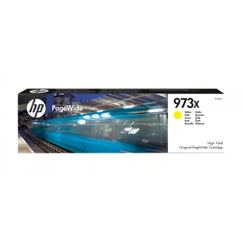 HP 973X keltainen alkuperäinen suurikapasiteettinen PageWide-kasetti, keltainen, 1 kpl, 7000 sivua