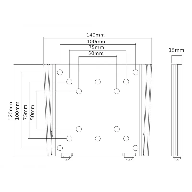 Seinäkiinnike Multibrackets M VESA I musta 50x50 75x75 100x100