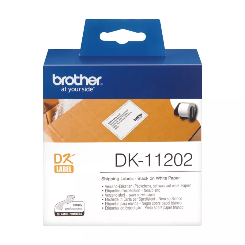 Lähetystarrat Brother DK11202 musta valkoisella 62 mm