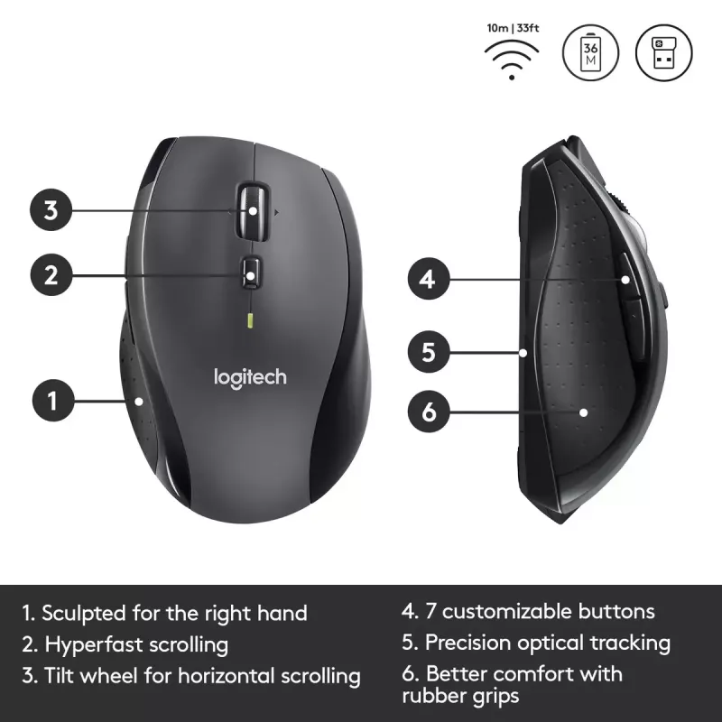 Hiiri Logitech Marathon M705 RF langaton