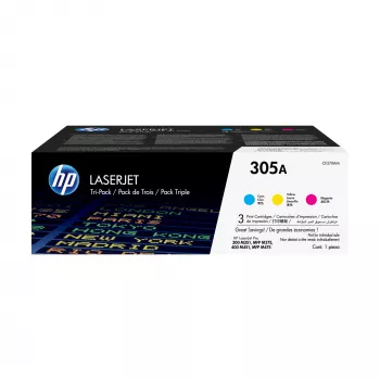 HP 305A 3 kpl:n pakkaus syaani/magenta/keltainen alkuperäinen LaserJet-värikasetit