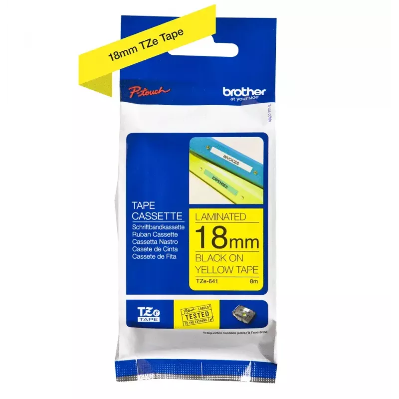 Merkintänauha Brother TZe641 18 mm musta keltaisella