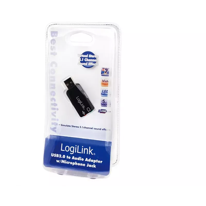 USB-äänikortti LOGILINK UA0053 — USB-liitäntä, 5.1-kanavainen äänilähtö