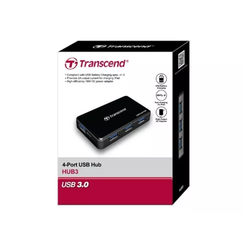 TRANSCEND Hub Hub3 4-porttinen USB 3.0 -keskitin