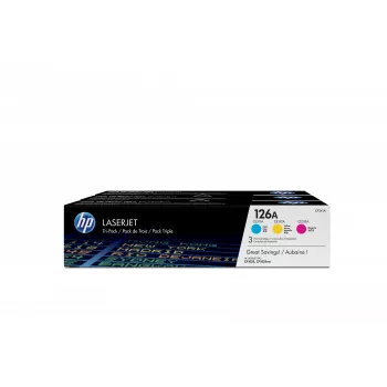 HP 126A 3 kpl:n pakkaus syaani/magenta/keltainen alkuperäiset LaserJet-värikasetit
