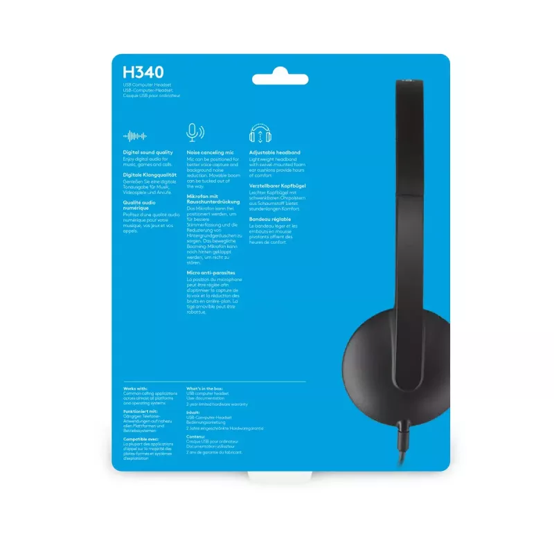 LOGITECH H340 - USB - kuulokemikrofoni - musta