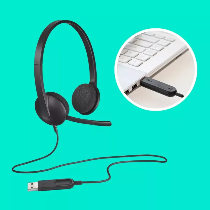 LOGITECH H340 - USB - kuulokemikrofoni - musta