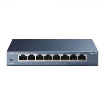 TP-Link 8-porttinen 10/100/1000Mbps työpöytäverkko-kytkin, hallitsematon, Gigabit Ethernet (10/100/1000), Full Duplex