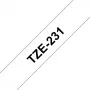 Brother TZE-231 merkintänauha musta valkoisella