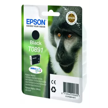 Epson Monkey yksittäispakkaus musta T0891 DURABrite Ultra muste