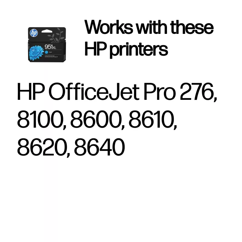 HP 951XL alkuperäinen mustekasetti syaani (suuri tuotto)