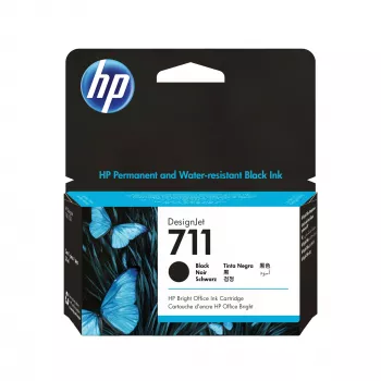 HP 711 38 ml musta DesignJet -mustekasetti, HP DesignJet T100, T120, T125, T130, T520, T525, T530 -tulostinsarjat, lämpömuste, musta, Singapore, Malesia, 119 mm, 126 mm