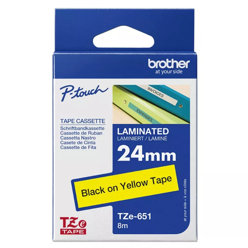 Merkintänauha Brother TZE651 24 mm keltainen