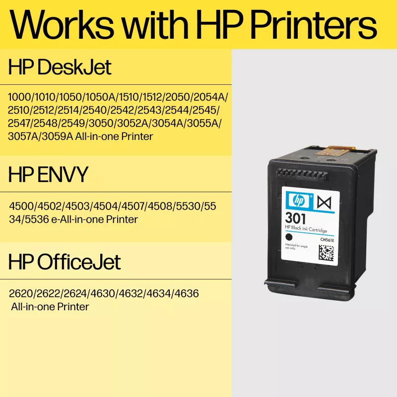 HP 301 alkuperäinen mustekasetti musta