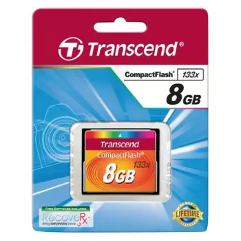 CompactFlash-kortti Transcend TS8GCF133, 8GB, 50MB/s luku, 20MB/s kirjoitus