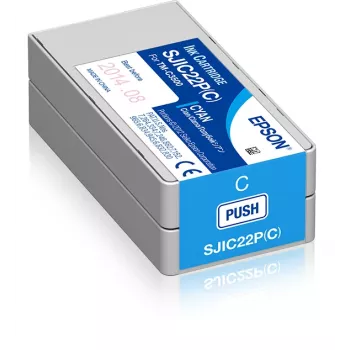 Epson SJIC22P(C): mustekasetti ColorWorks C3500 -laitteeseen (syaani)