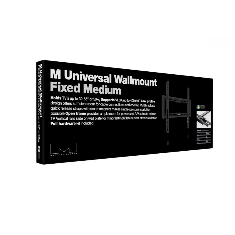 Multibrackets M Universal seinäteline kiinteä keskikoko musta