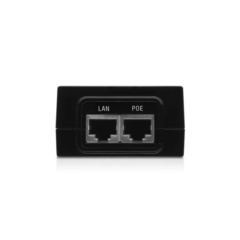 PoE-adapteri UBIQUITI POE-48-24W, 48 V PoE, 2x RJ-45 Fast Ethernet -liitäntää, 100–240 V tulo