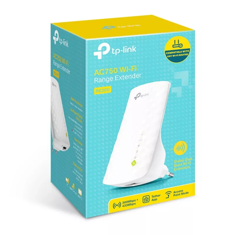 TP-Link RE200 verkkolaajennin verkkotoistin valkoinen 10, 100 Mbit/s