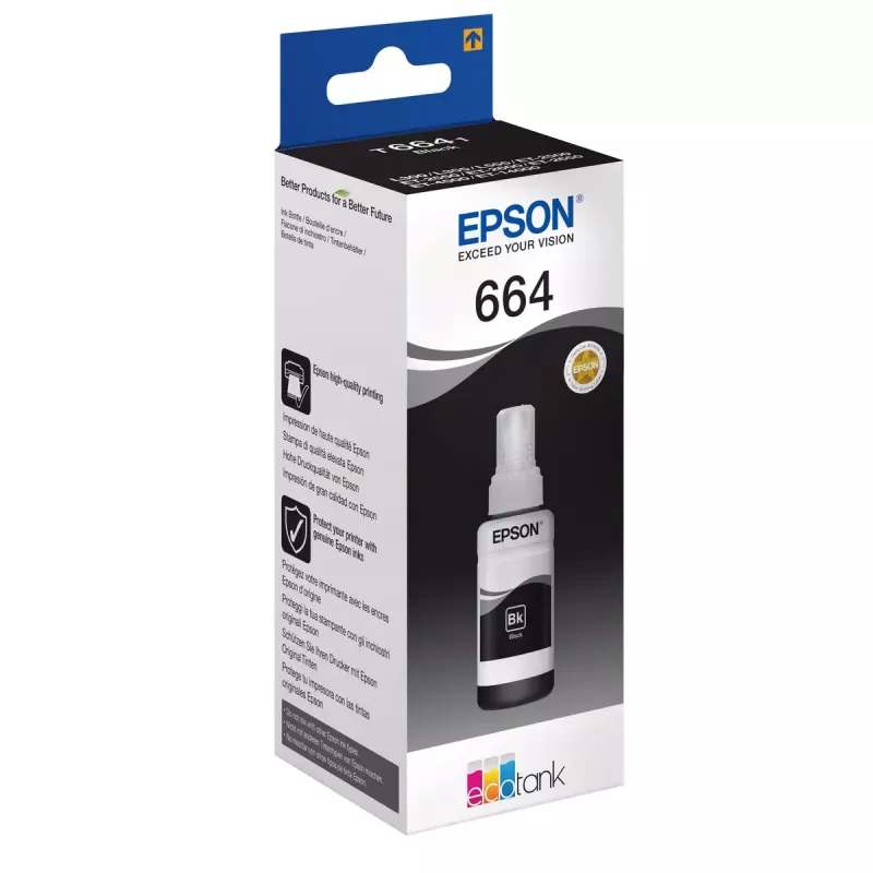 Epson 664 Ecotank musta mustepullo (70 ml)