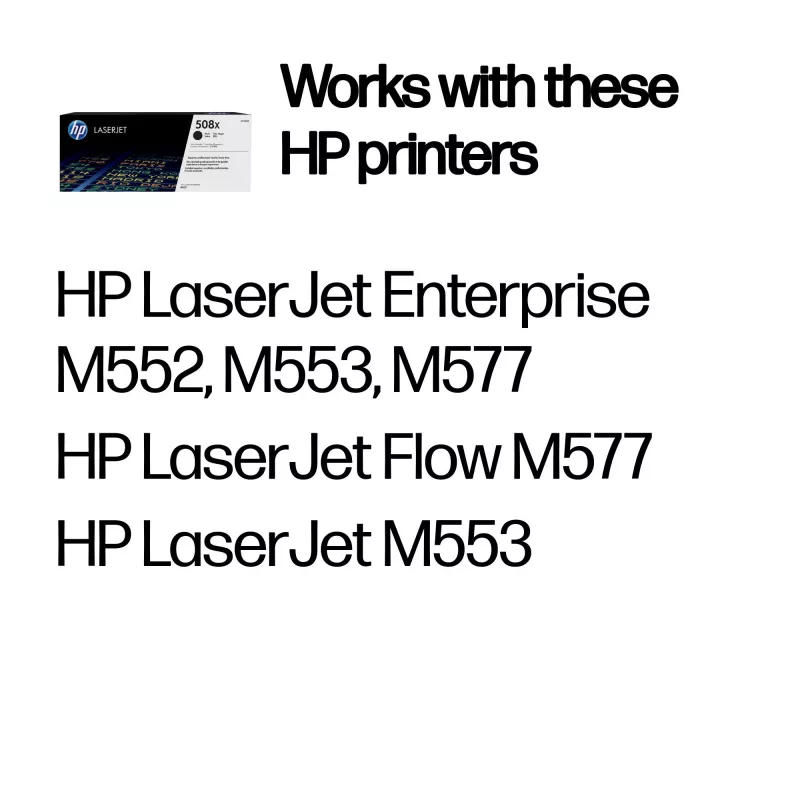 HP 508X High Yield musta alkuperäinen LaserJet-värikasetti, 12 500 sivua, musta, 1 kpl
