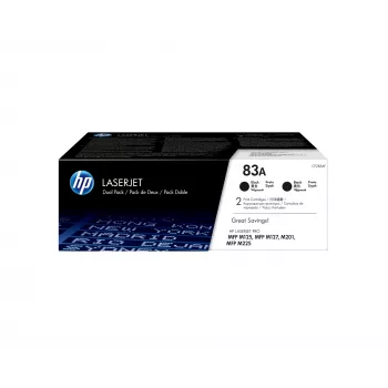 HP 83A 2 kpl:n pakkaus mustia alkuperäisiä LaserJet-värikasetteja