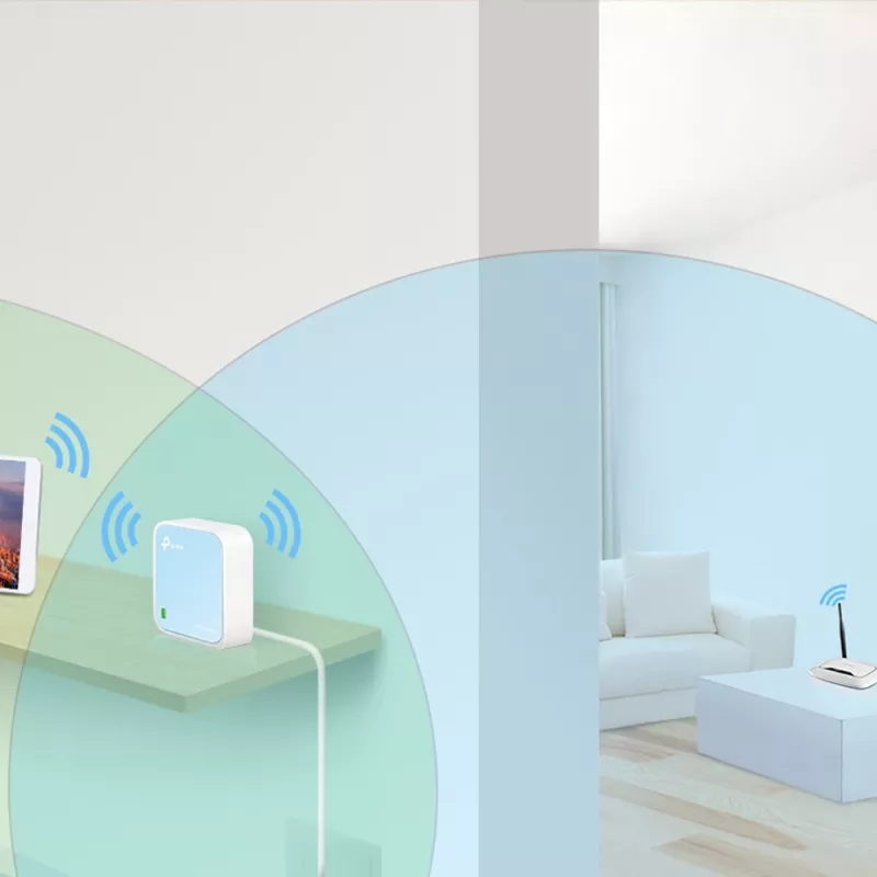 TP-Link TL-WR802N WLAN-reititin Fast Ethernet yksitaajuus (2,4 GHz) sininen, valkoinen