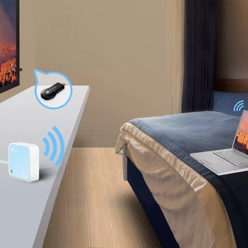 TP-Link TL-WR802N WLAN-reititin Fast Ethernet yksitaajuus (2,4 GHz) sininen, valkoinen