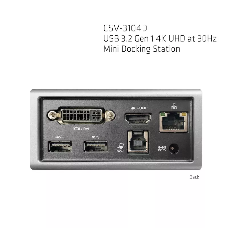 CLUB3D USB 3.2 Gen 1 4K UHD 30Hz Mini-telakointiasema ultrahohut muotoilu