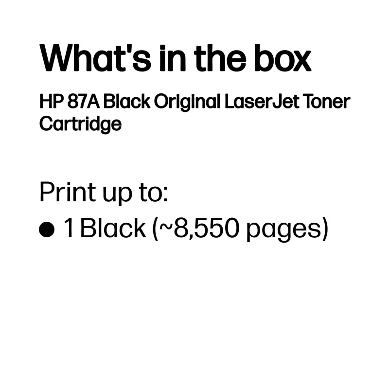 Värikasetti HP 87A musta alkuperäinen LaserJet 8550 sivua musta