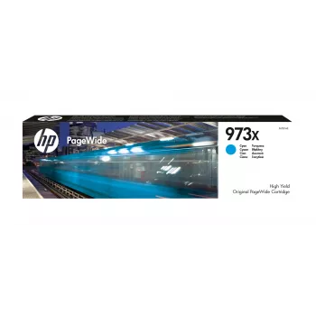 HP 973X alkuperäinen PageWide-värikasetti, suuri kapasiteetti, syaani, 1 kpl, 7 000 sivua