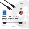 CLUB3D USB Gen2 Type-C Video 4K60Hz, Data 10Gbit/s ja 100W lataus 1 metri M/F