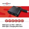CLUB3D USB Type-C - VGA + USB 3.0 + USB Type-C -lataus minitelakka