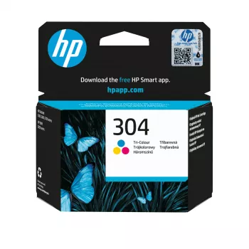 HP 304 kolmivärinen alkuperäinen muste, syaani, magenta, keltainen, 1 kpl, 100 sivua