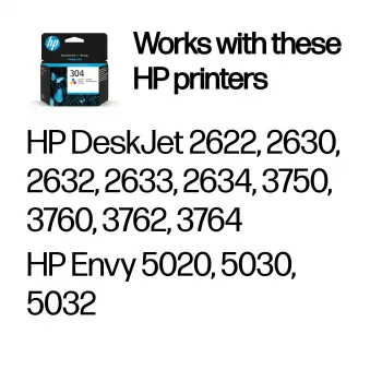 HP 304 kolmivärinen alkuperäinen muste, syaani, magenta, keltainen, 1 kpl, 100 sivua