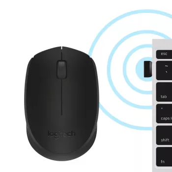 Langaton optinen hiiri Logitech B170 RF, molempikätinen, 3 painiketta, musta, 10 m kantama, jopa 12 kuukauden akunkesto