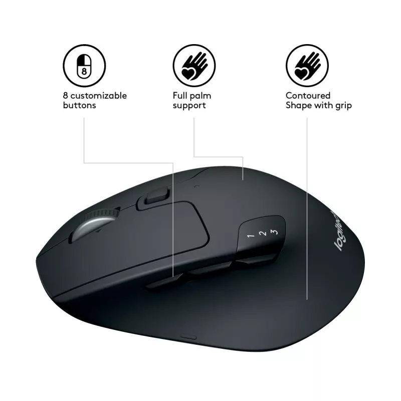 LOGITECH M720 Triathlon monilaite-langaton hiiri - musta