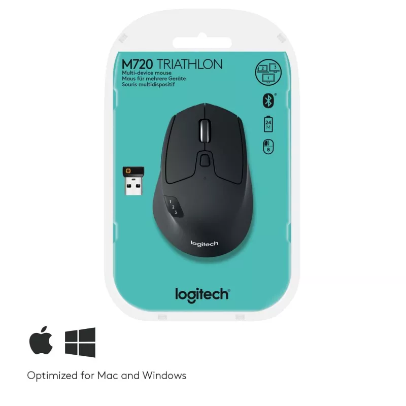 LOGITECH M720 Triathlon monilaite-langaton hiiri - musta
