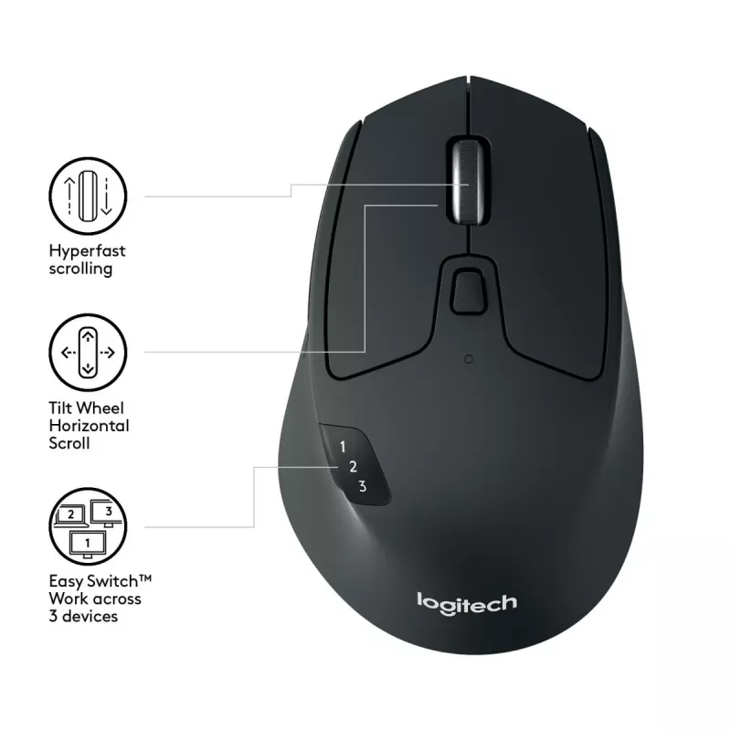 LOGITECH M720 Triathlon monilaite-langaton hiiri - musta