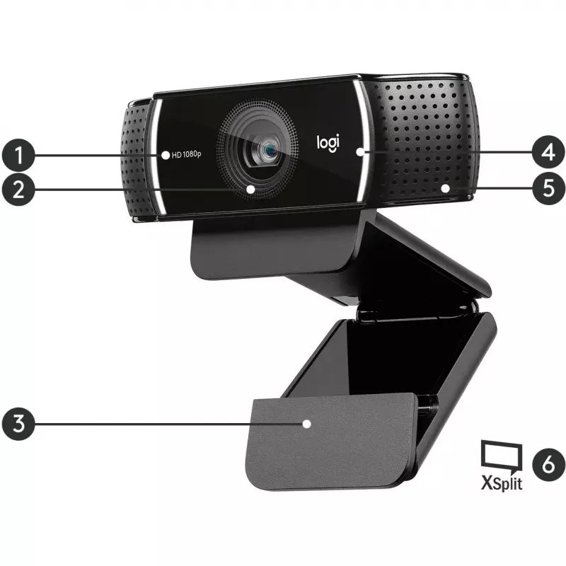 Logitech C922 1920 x 1080 pikseliä USB musta verkkokamera